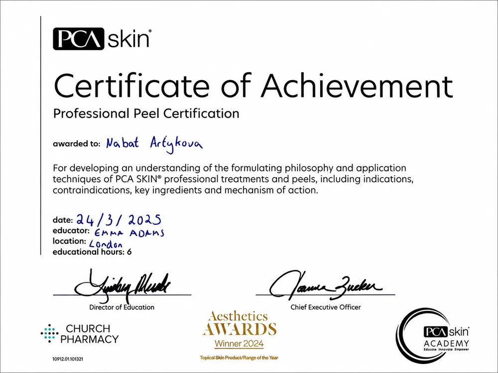 Advanced aesthetics training certification