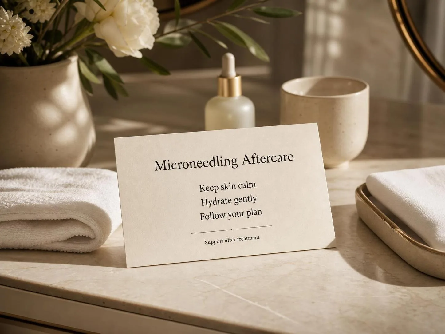 Soothing aftercare ritual following a microneedling session